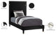 Harlie Velvet Upholstered Bed, Black, Twin