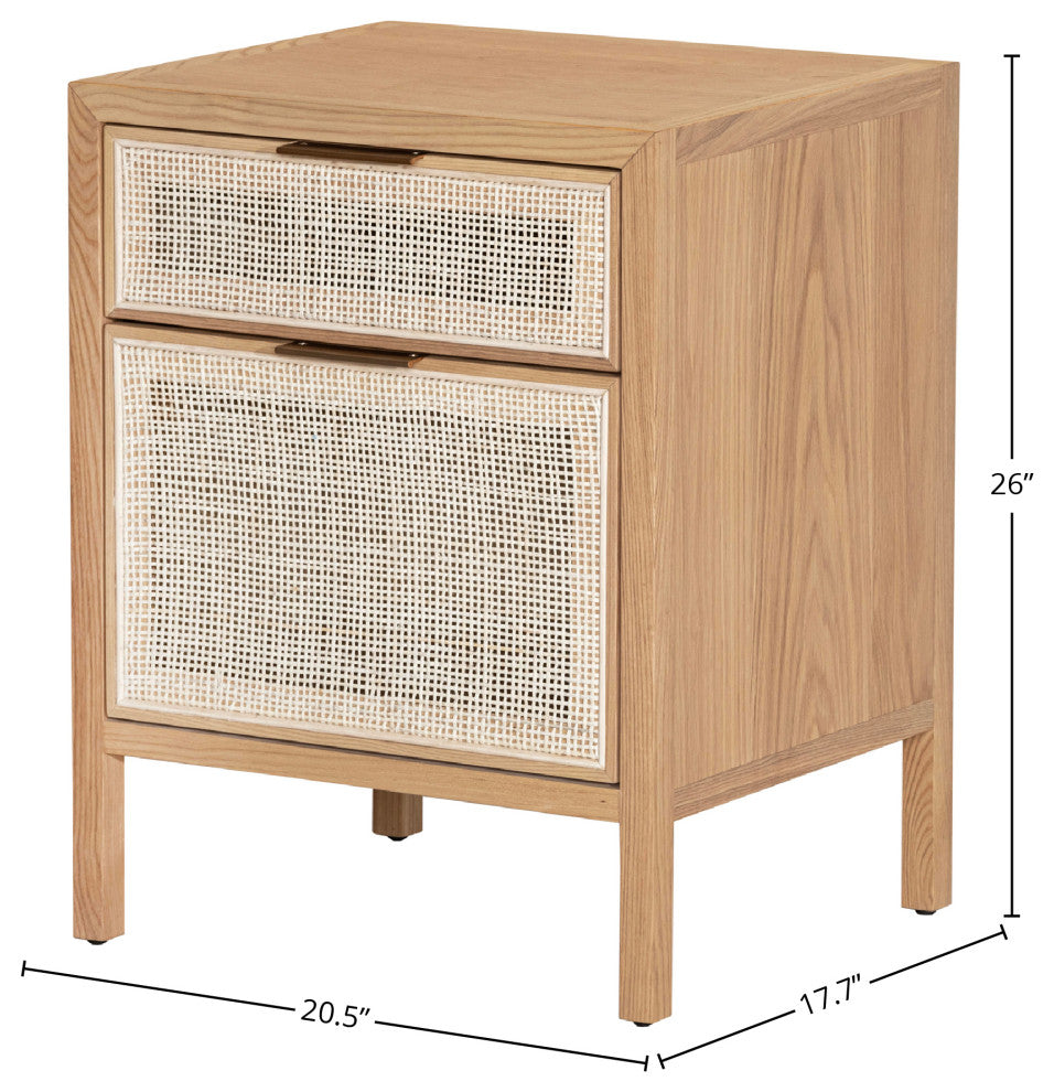 Rattan Filing Cabinet, Brown