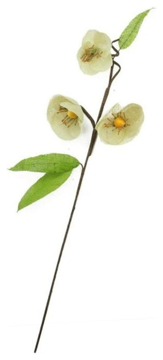 28" Brown Cream and Green Decorative Spring Floral Artificial Pick