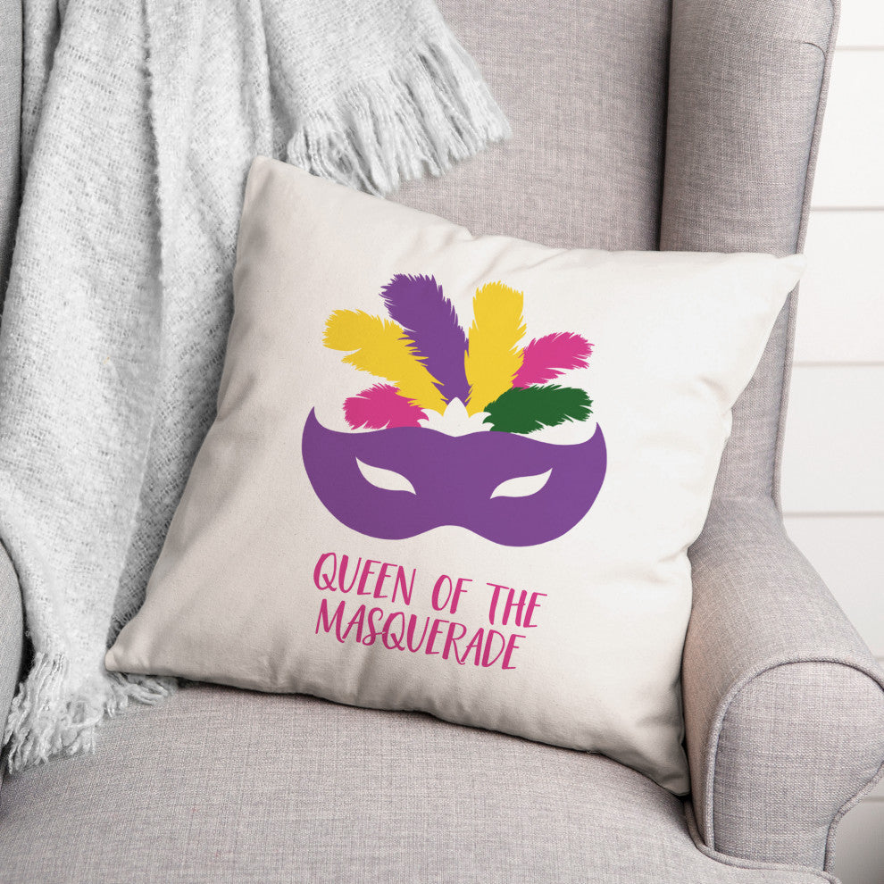 King and Queen of Mardi Gras 18x18 Spun Poly Pillow