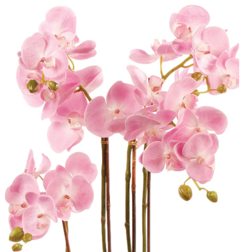 Luxe Pink Phalaenopsis Orchid Faux Floral Artificial Plant 30 in Drop In Flowers