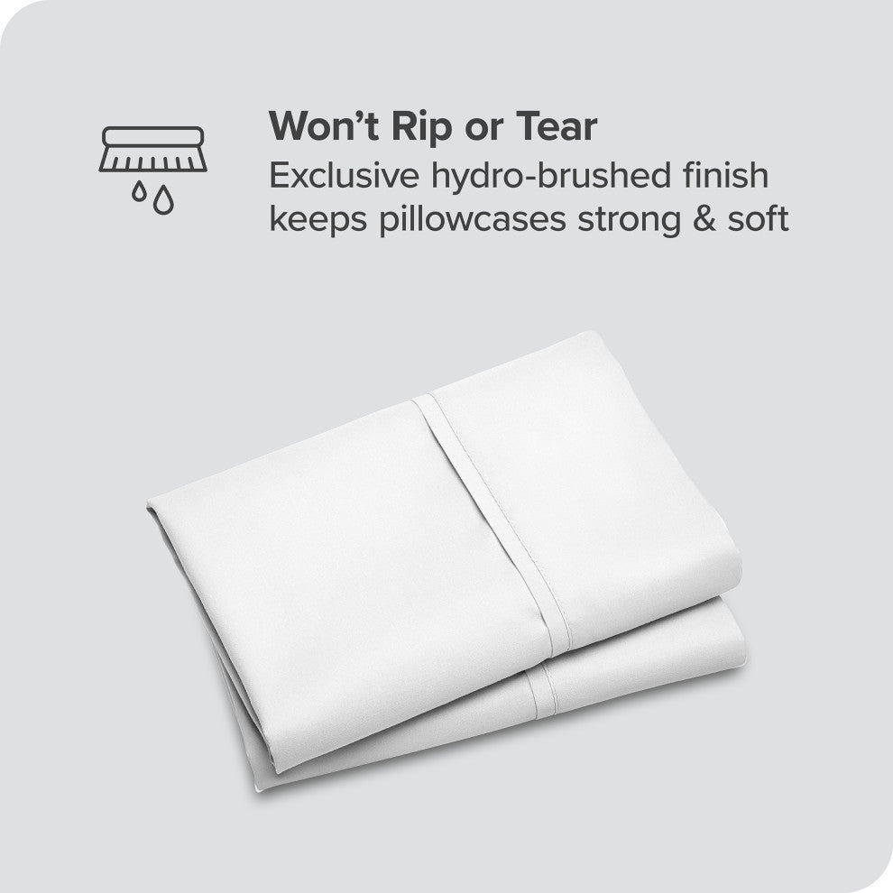 Bare Home Microfiber Pillowcases - Set of 2, White, King