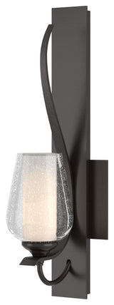 Flora Low Sconce, Oil Rubbed Bronze, Opal and Seeded Glass