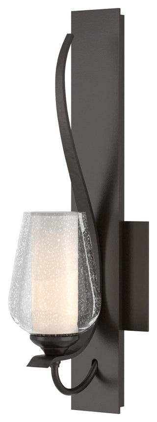 Flora Low Sconce, Oil Rubbed Bronze, Opal and Seeded Glass