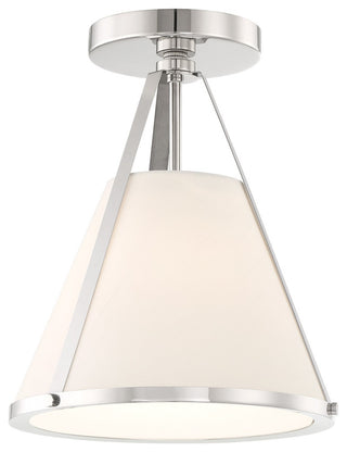 Fulton 1-Light Semi Flush Mount, Polished Nickel
