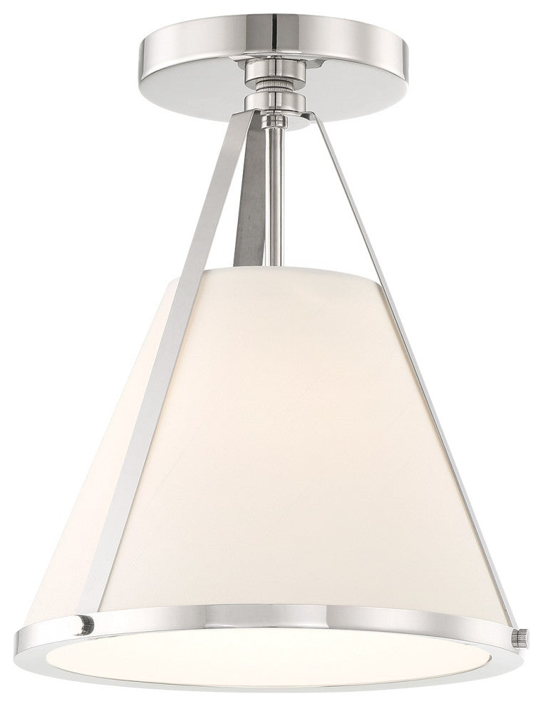 Fulton 1-Light Semi Flush Mount, Polished Nickel