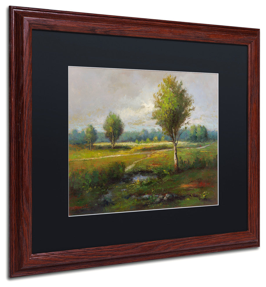 Daniel Moises 'Lonely Tree' Framed Art, Wood Frame, 16"x20", Black Matte