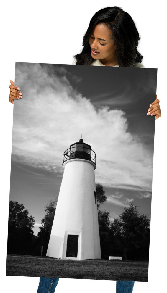 Touch the Sky Landscape Photo, Lighthouse Unframed Wall Art Print, 24" X 36"