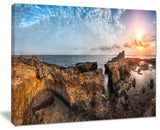 "Bright African Seashore Panorama" Oversized Beach Canvas Artwork, 40"x30"