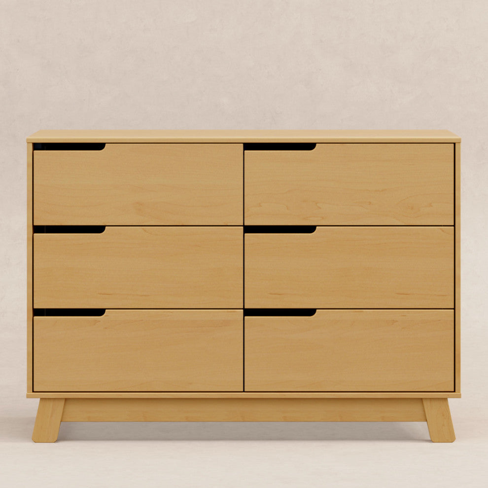 Hudson 6-Drawer Assembled Double Dresser, Honey