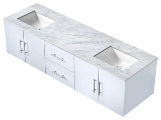 Geneva Transitional Glossy White 72" Double Vanity