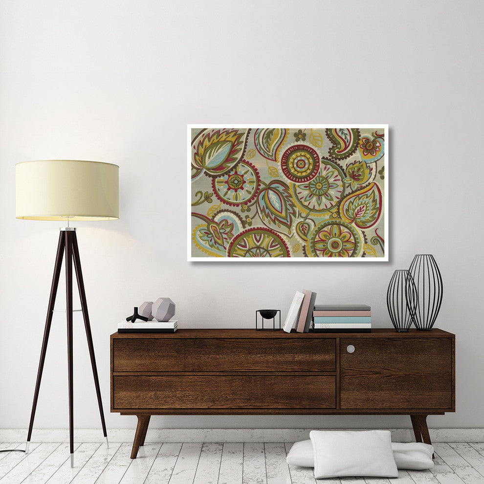 "Elegant Mandalas Dark Green" Digital Paper Print by Silvia Vassileva, 50"x34"
