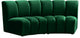Infinity Channel Tufted Velvet Modular Chair, Green, 2 Piece