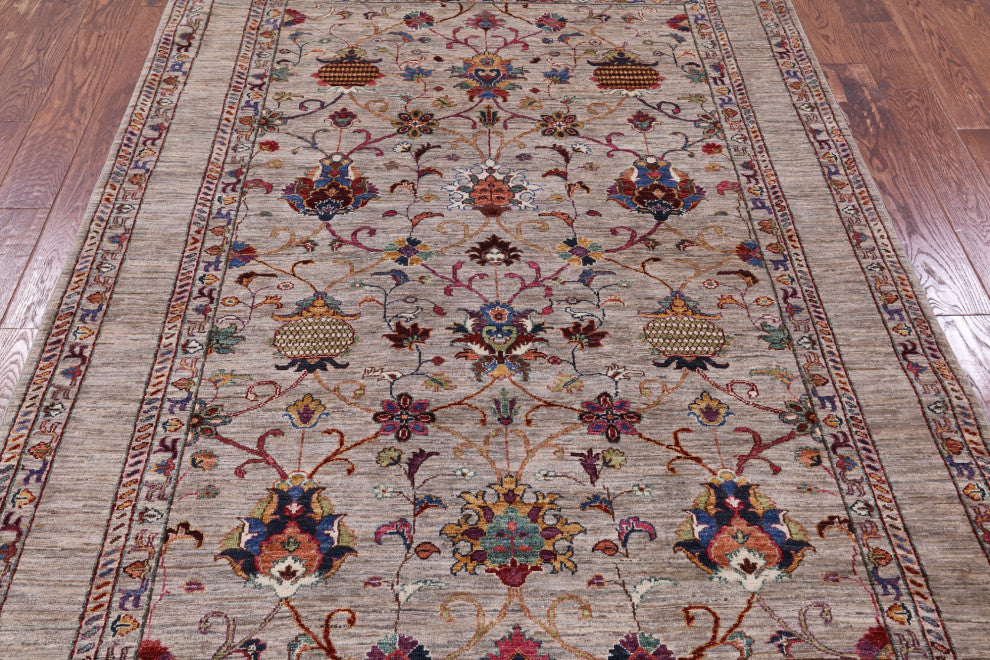 5' 7" X 7' 9" Hand-Knotted Persian Tabriz Wool Rug Q9889