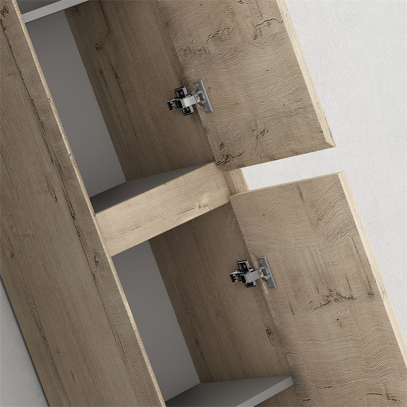 SLIM Bathroom Linen Side Cabinet, Light White Oak