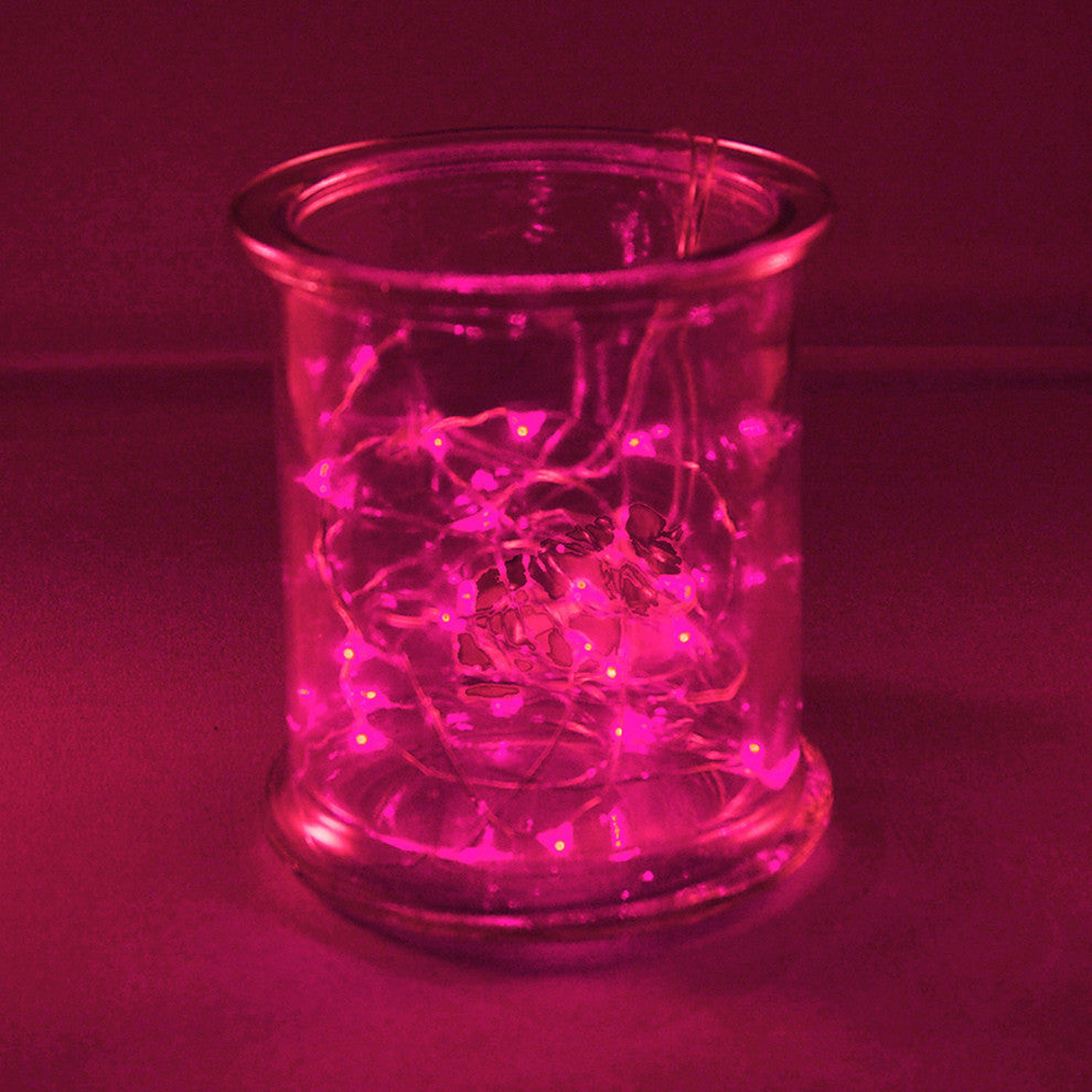 Battery Operated Waterproof Mini String 40-Light, Set of 2, Pink
