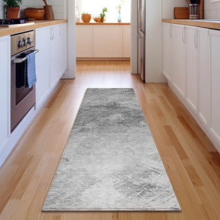 Premium Machine Washable Mayfield AMF590 Silver 2'3" x 7'6" Runner Rug