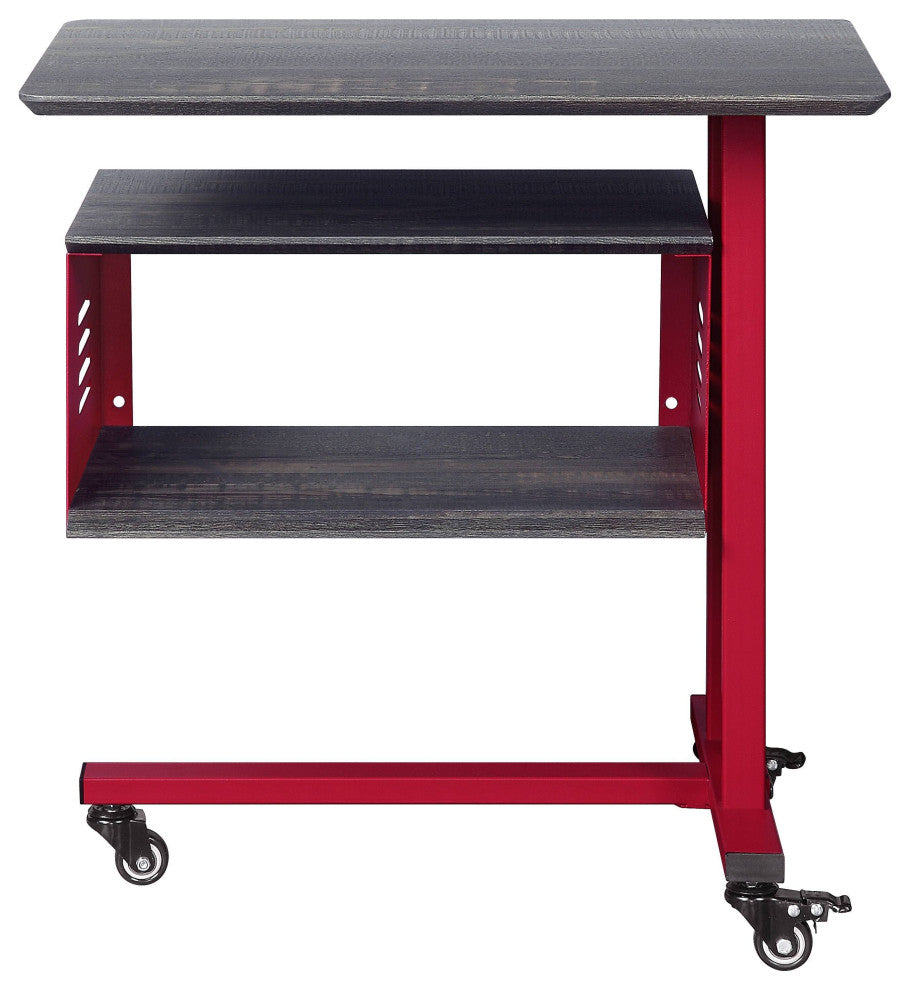 ACME Cargo Accent Table WithWall Shelf, Red