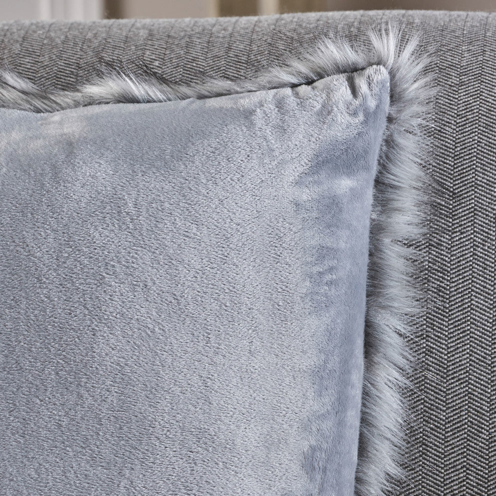 GDF Studio Laraine Furry Glam Dark and Streak Faux Fur Throw Pillows, Set of 2