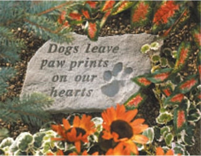 Garden Accent Stone, "Dogs Leave Pawprints on Our Hearts"