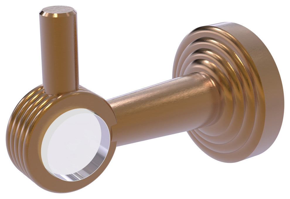 Pacific Beach Robe Hook with Groovy Accents, Brushed Bronze