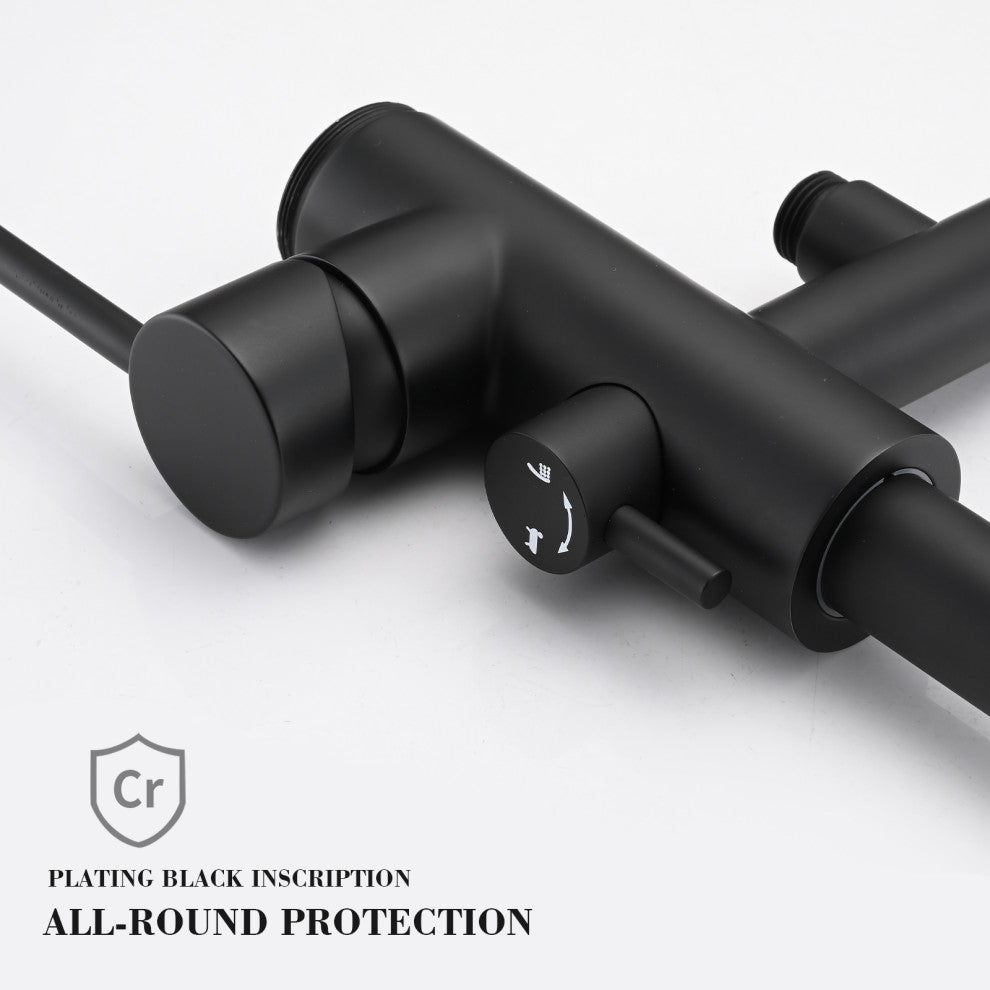 Single Handle Floor Mounted Freestanding Tub Filler with Hand Shower