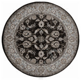Alessana Cheally Black Bordered Area Rug, 6'7"x6'7" Round
