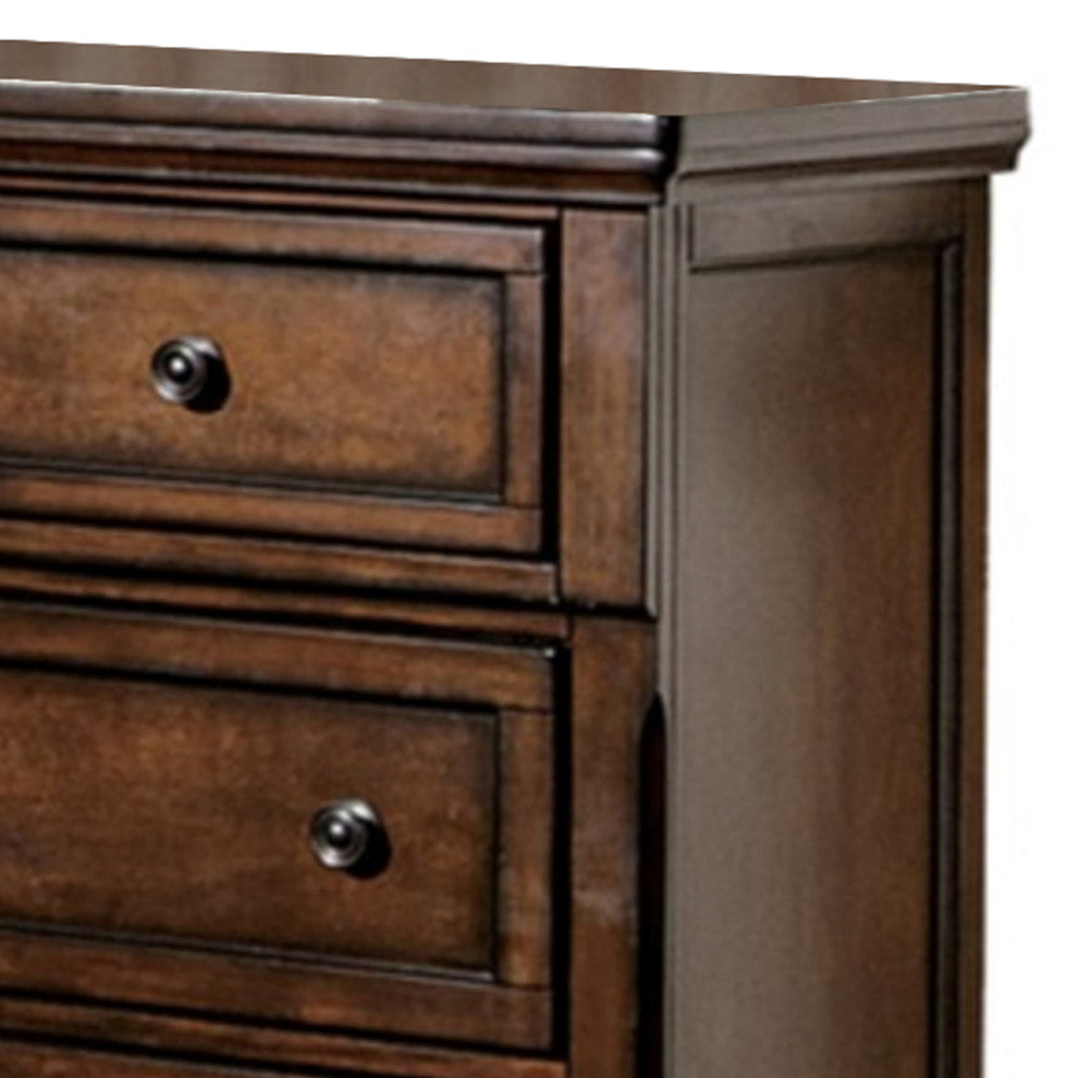Benzara BM179887 Wooden Dresser With Seven Drawers, Brown