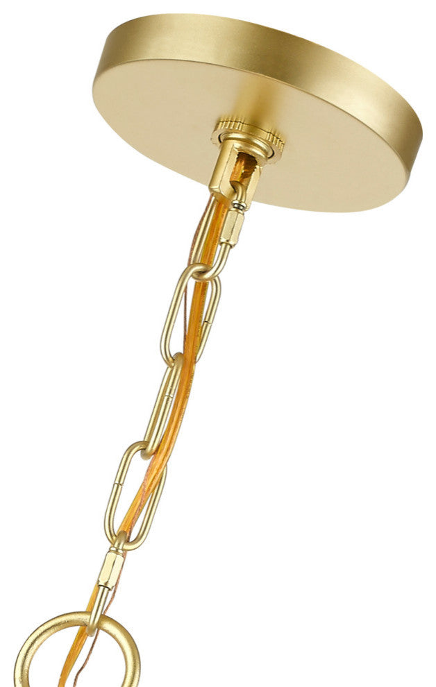 Tribeca 7 Light Soft Gold With Polished Brass Accents Pendant Chandelier