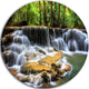 Level Six Of Huai Mae Kamin Waterfall, Large Disc Metal Wall Art, 38"