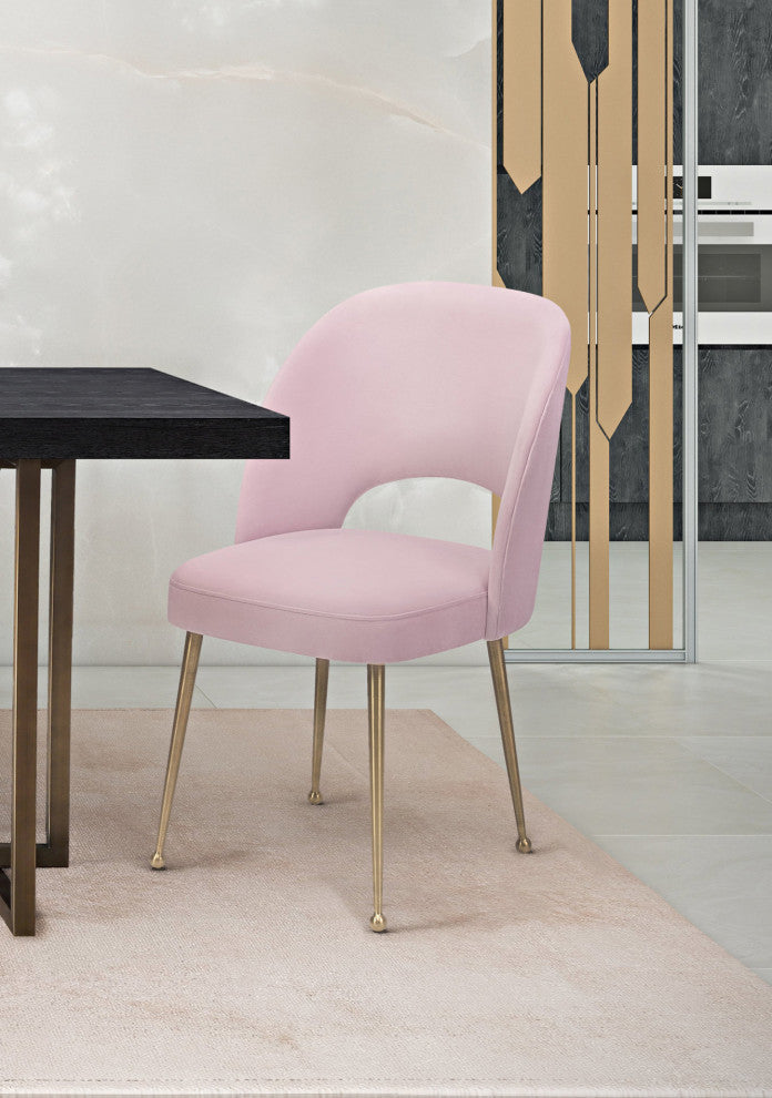 Swell Velvet Chair, Blush