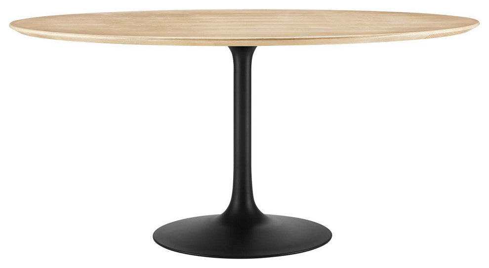 Lippa 60" Wood Dining Table, Black Natural