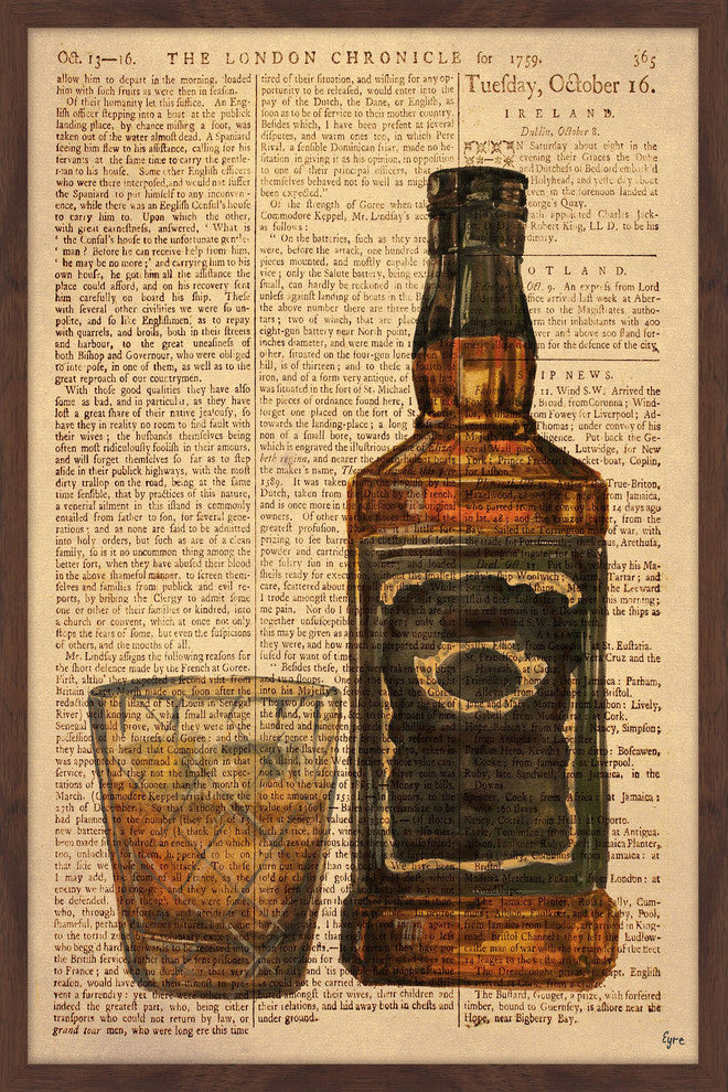 "Black Label Bourbon" Framed Painting Print, 24"x36"