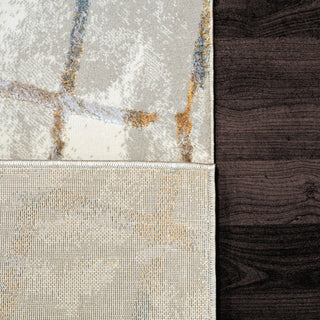 Dynamic Rugs Gold 7.10x10.10 Polyester Area Rug 1354-897 Cream/Silver/Gold