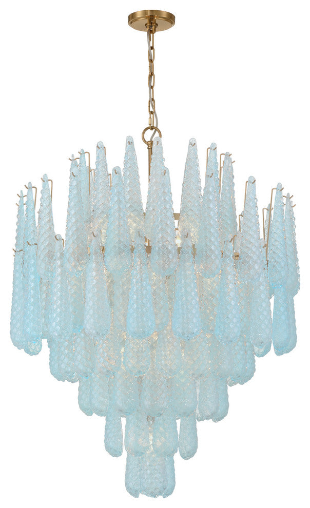 Crystorama Lighting Group OLL-6008 Ollie 21 Light 33"W Waterfall - Aged Brass /