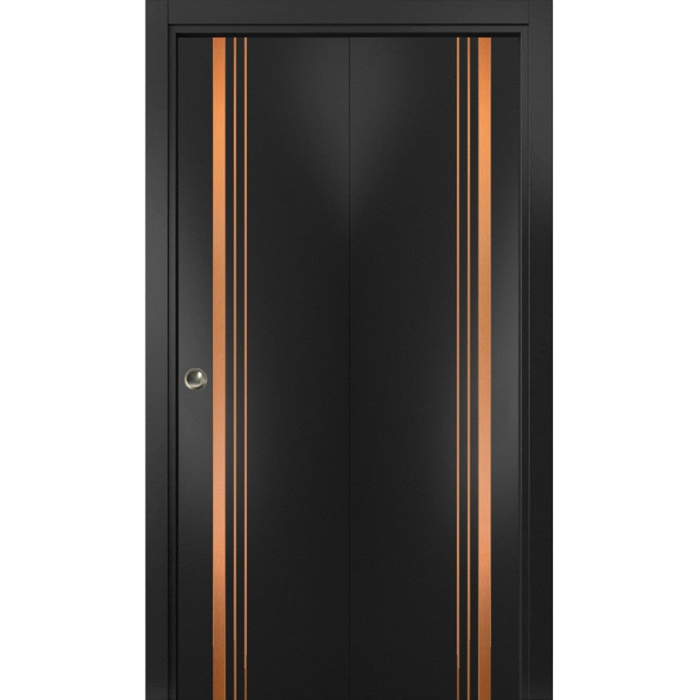 Bi-fold Doors 72 x 80 | Planum 1010 Matte Black with  | Sturdy Tracks