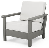 Polywood Harbour Deep Seating Chair, Slate Grey / Textured Linen