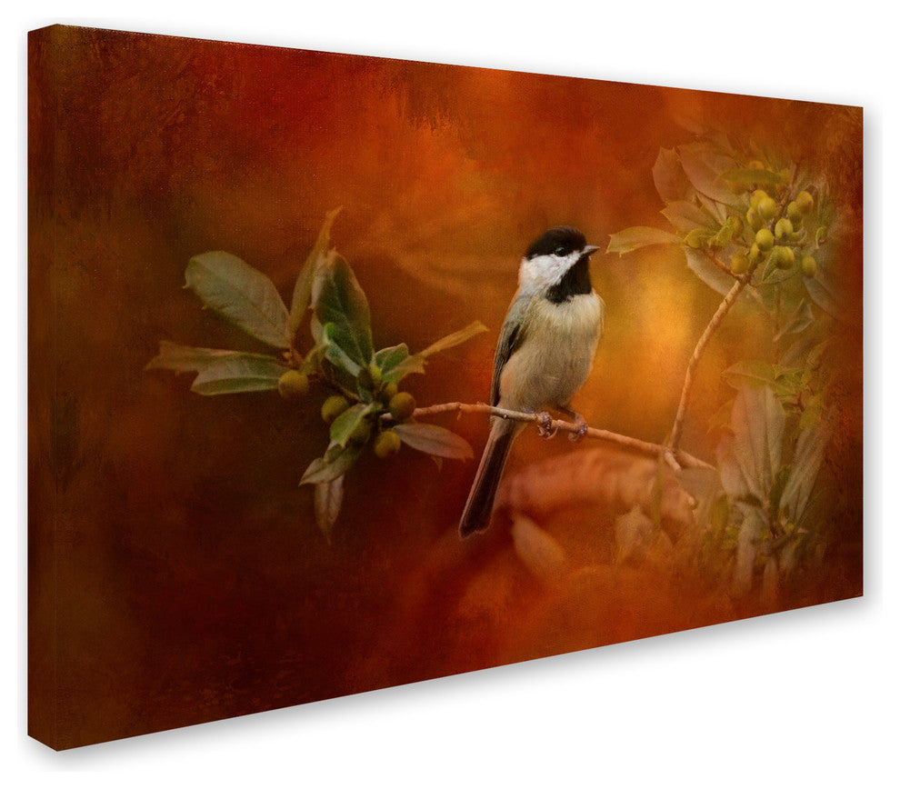 Jai Johnson 'Autumn Day Chickadee' Canvas Art, 47 x 30