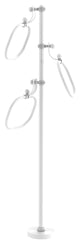 Towel Stand with 9" Oval Towel Rings, Matte White