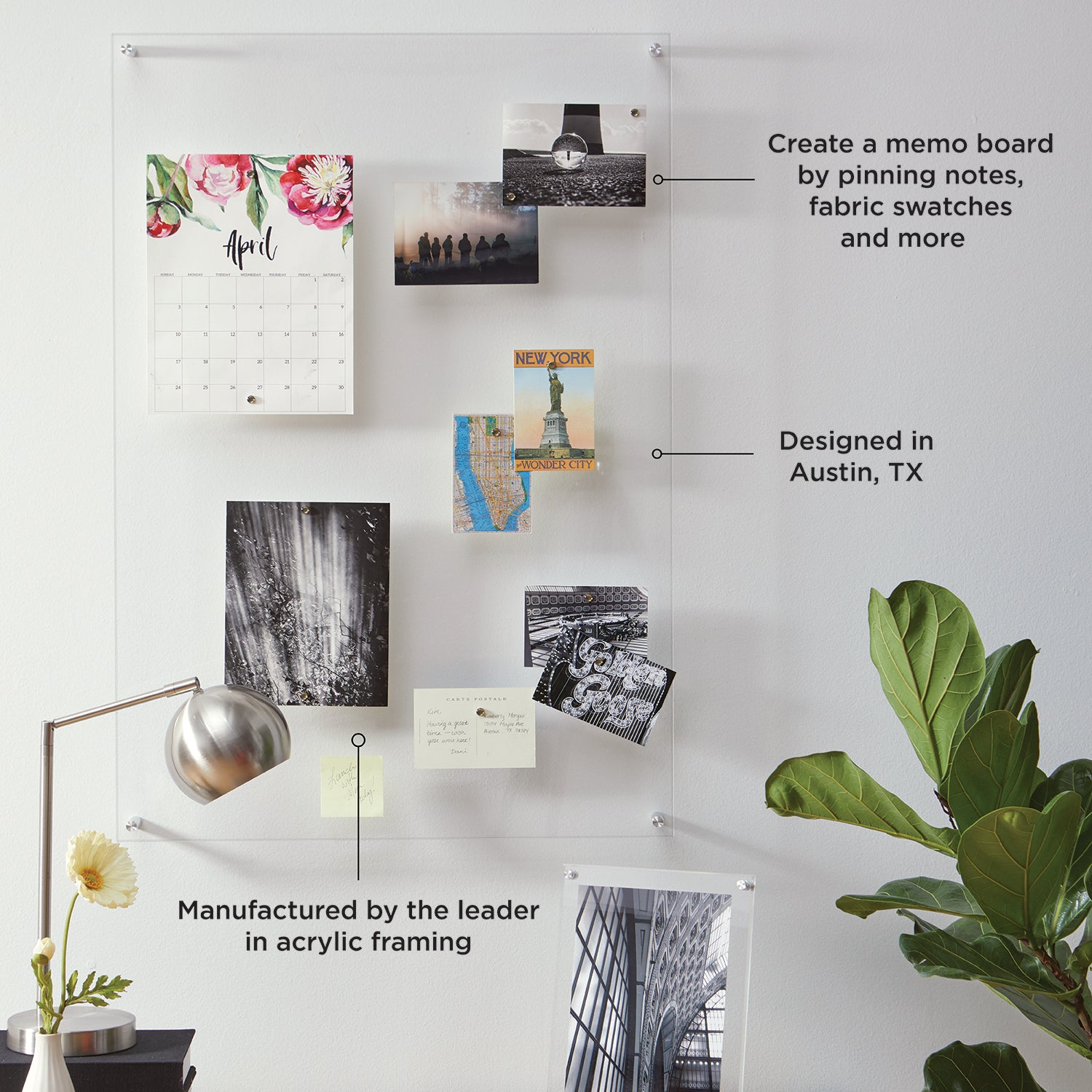 Easy Change Memo Board + Magnets