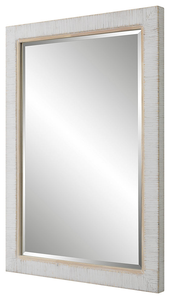 Uttermost 09829 Cape Whitewashed Rattan Mirror