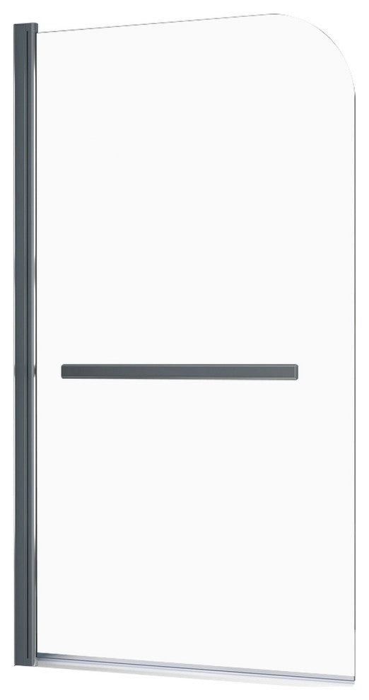 31 in. W x 55 in. H Frameless Fixed Glass Tub Panel