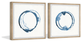 Blue Flash Diptych, Set of 2, 24x24 Panels