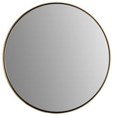 Round Metal Frame Mirror, Brushed Gold
