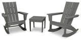 Polywood Quattro 3-Piece Rocker Set, Slate Gray