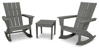 Polywood Quattro 3-Piece Rocker Set, Slate Gray