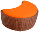 Romantic Collection patio set, Dark Brown Frame Orange Cushion, Ottoman
