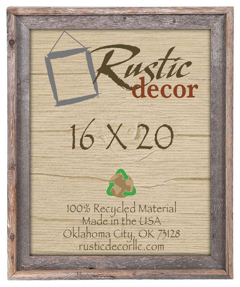 Knox Signature Reclaimed Barn Wood Wall Frame, 16"x20"
