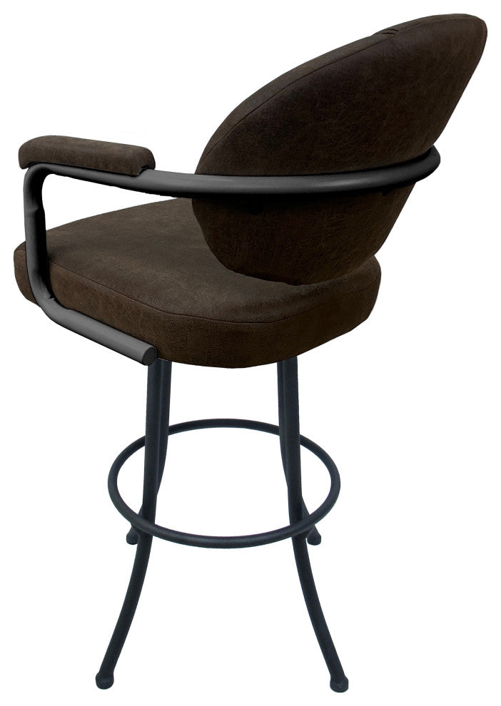 M-70 Swivel Stool With Metal Frame, Northwest Whiskey, Gray, 26"