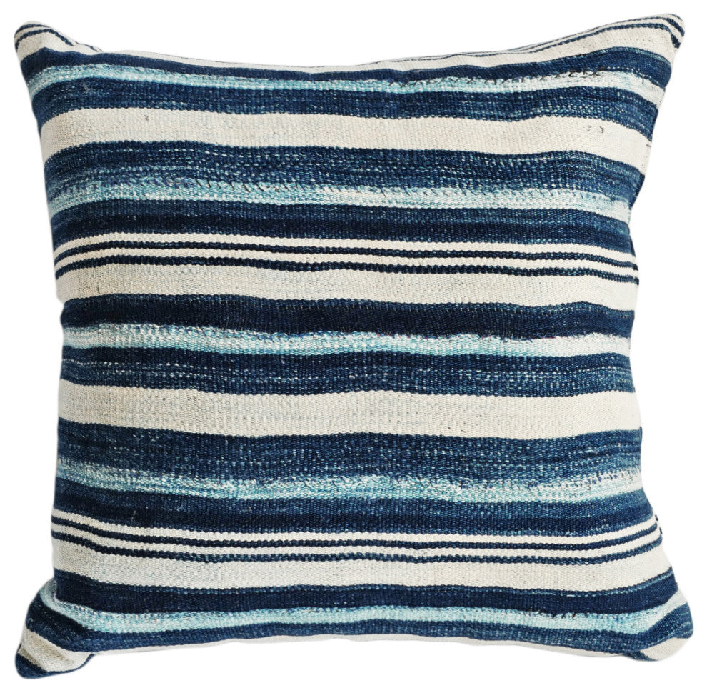 Vintage Indigo Mali Striped Pillow 2